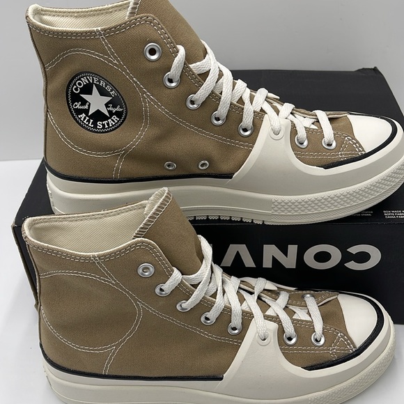 Converse Men’s CTAS CONSTRUCT HI ROASTED/BLACK/EGRET A03876C Platforms Sneakers - Picture 2 of 16